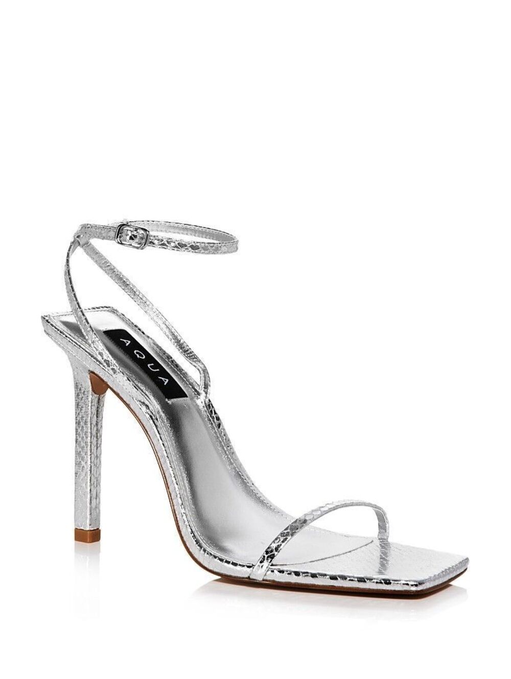 Aqua Jsmin Ankle Strap Sandals - 6.5 Silver Snake